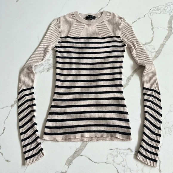 Rag & Bone Cashmere Striped Ribbed Sweater - Picture 6 of 8